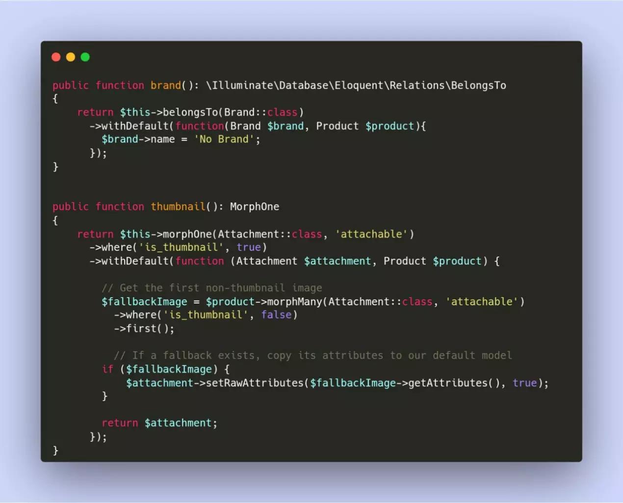 استفاده از متد withDefault در Eloquent برای حذف شرطهای Null در ریلیشنها